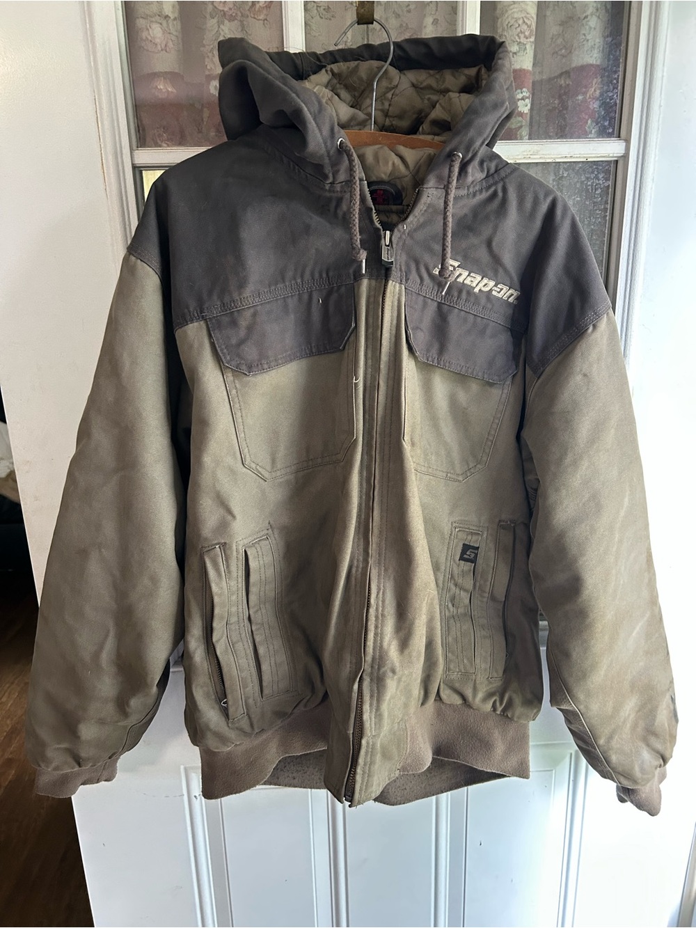 Snap-on Men’s Hooded Bomber Jacket in Brown